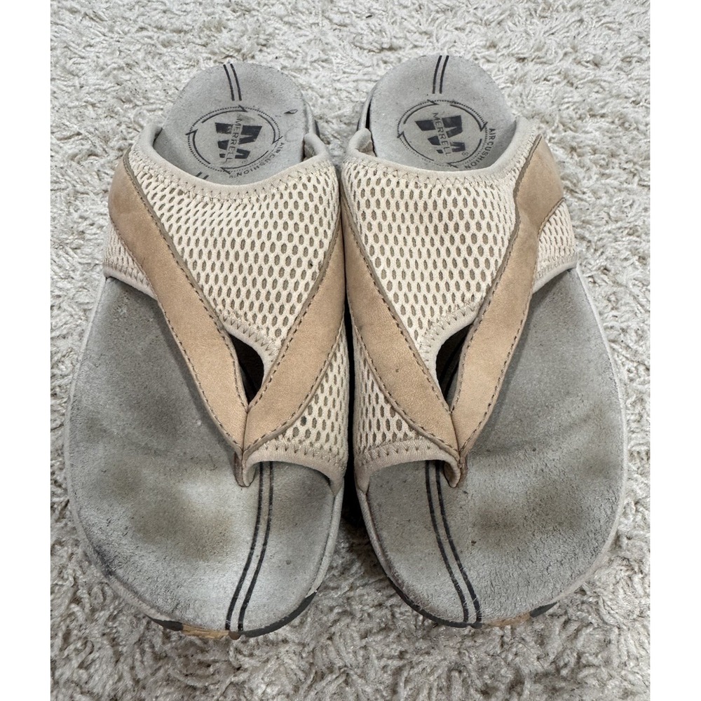 Merrell Belluna Breeze Bamboo Mesh Thong Toe Loop Slide Sandals Women's 6 Beach